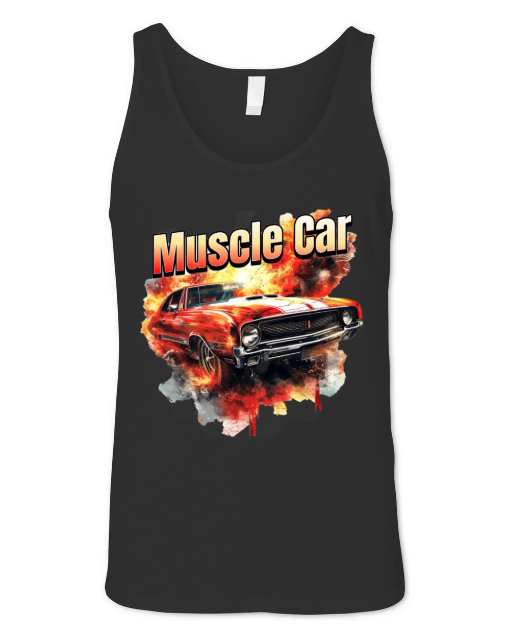 Muscle Car on Fire Unisex Jersey Tank