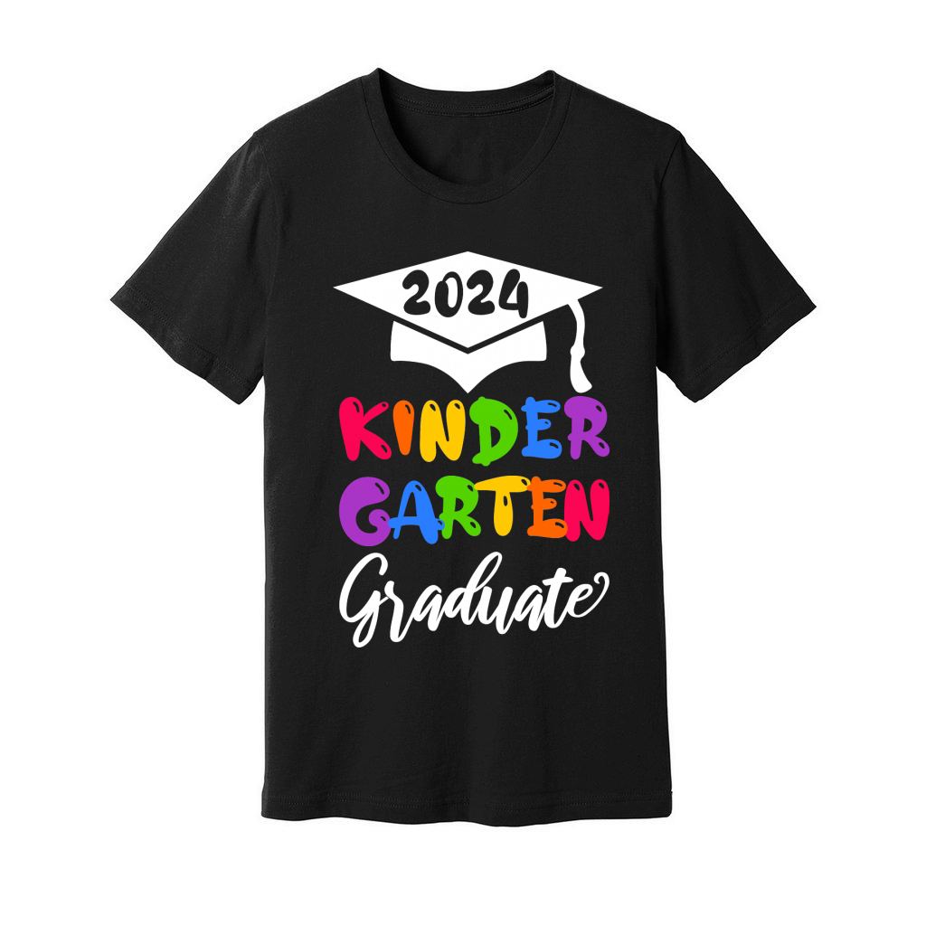 2024 Kindergarten Graduate white text Unisex Jersey Tee