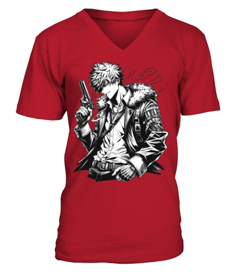 Anime Punk Figure V-Neck T-shirt