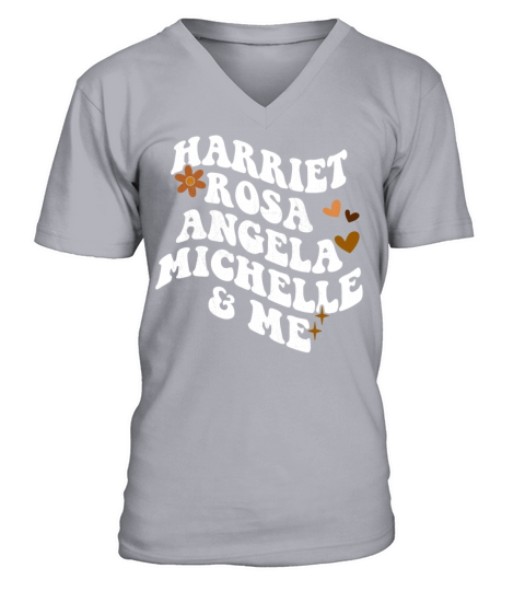 Retro Groovy Melanin Pride Harriet Rosa Angela V-Neck T-shirt