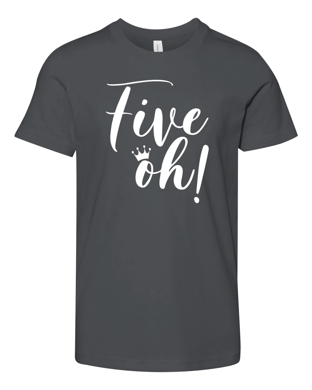 Five Oh 50th Birthday 50 Years Old Youth Unisex Jersey Tee