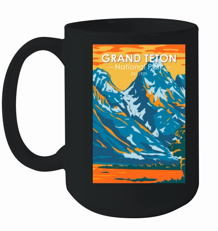 Grand Teton National Park Wyoming Vintage Ceramic Mug
