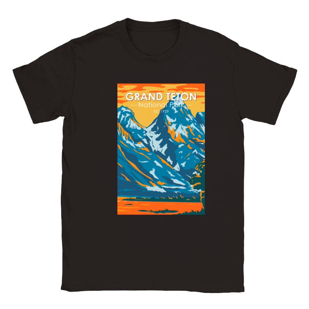 Grand Teton National Park Wyoming Vintage Classic Kids Crewneck T-shirt