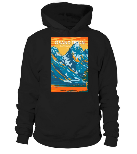 Grand Teton National Park Wyoming Vintage Hoodie Unisex