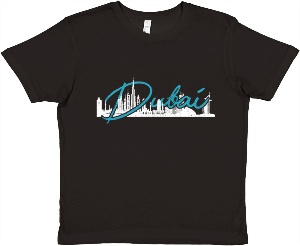 Dubai Skyline UAE Souvenir Premium Kids Crewneck T-shirt