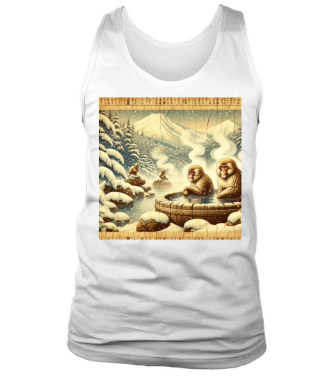 Vintage Animal Macaque Winter Monkey Japanese Art Tank Top Unisex