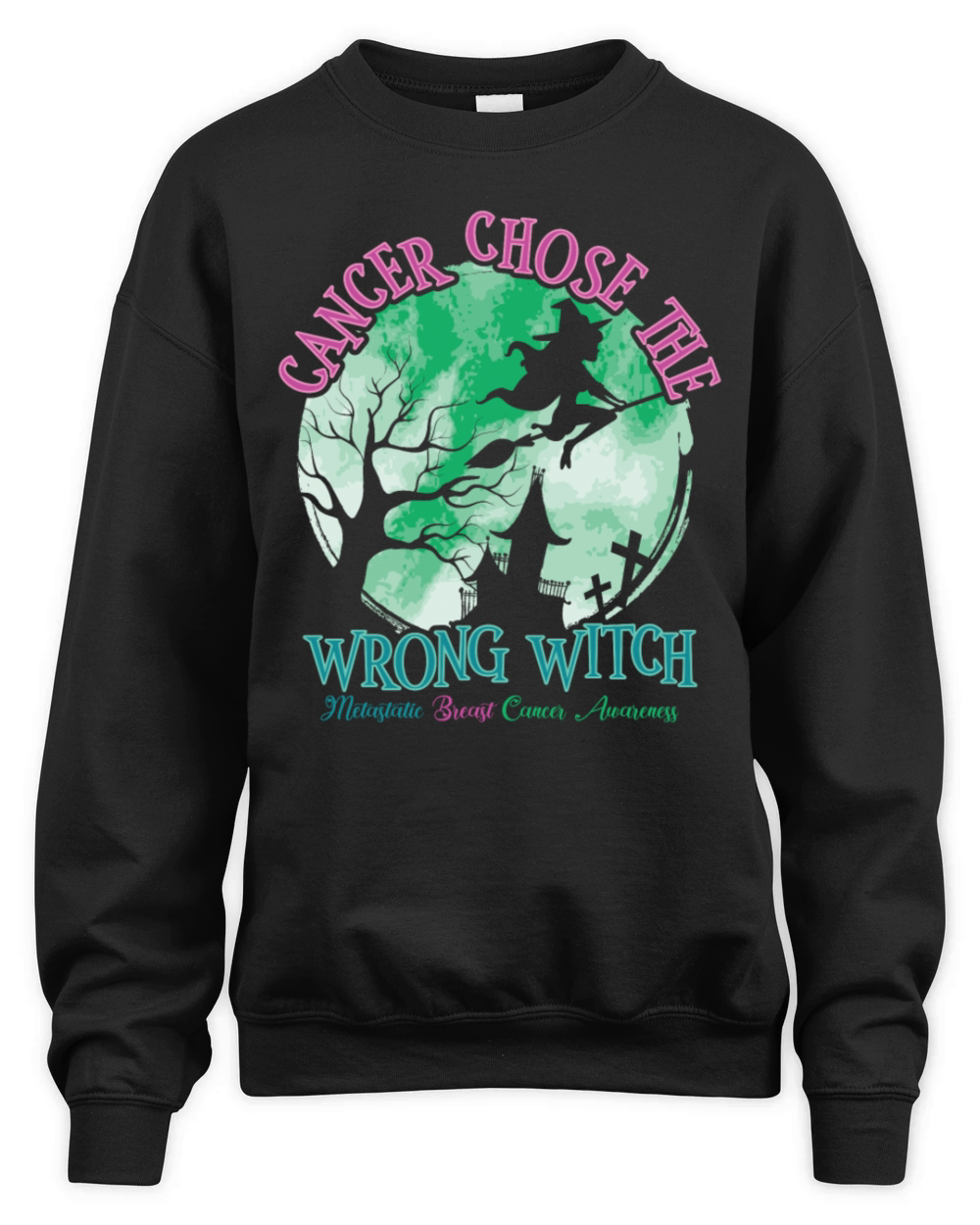 Cancer Witch Metastatic Breast Cancer Unisex Premium Crewneck Sweatshirt
