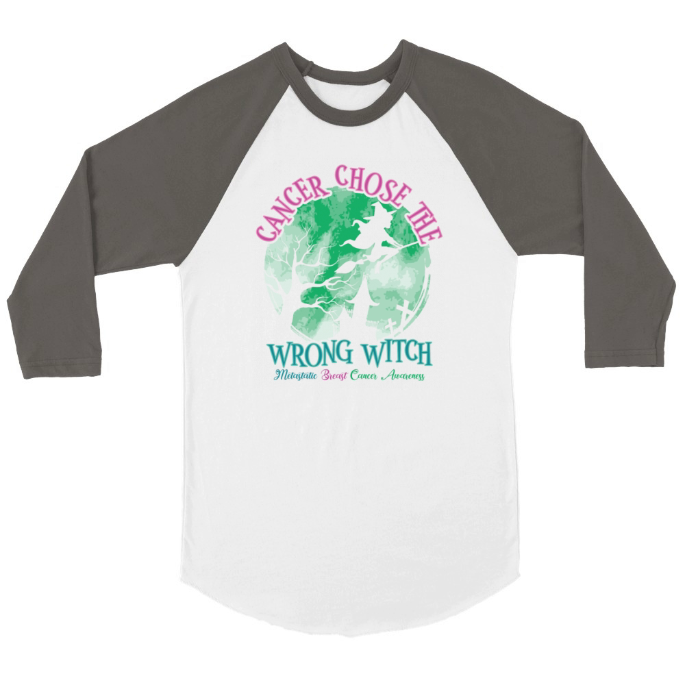Cancer Witch Metastatic Breast Cancer Unisex ¾ sleeve Raglan T-shirt