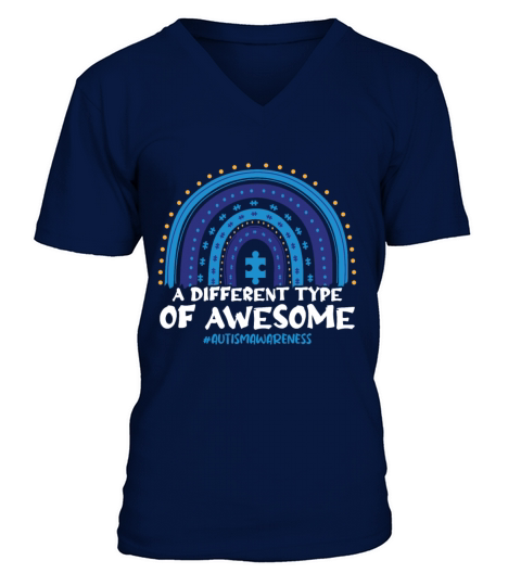 A Different Type Of Awesome Autism Awareness V-Neck T-shirt