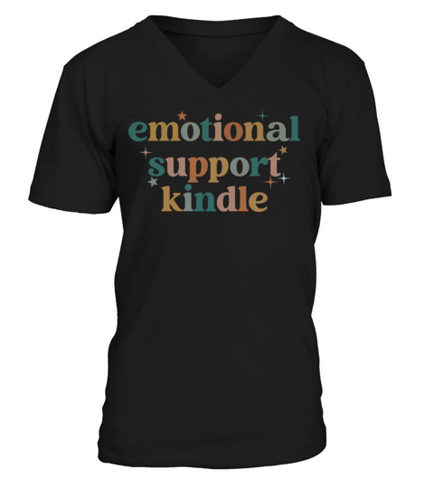 Emotional Support Kindle V-Neck T-shirt