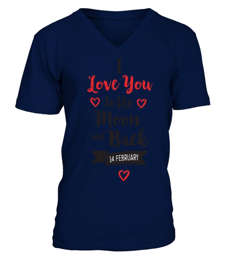 i love you moon V-Neck T-shirt