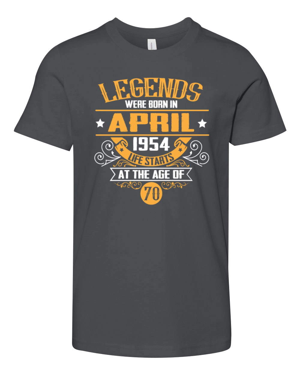 70th Birthday April 1954 Vintage Youth Unisex Jersey Tee