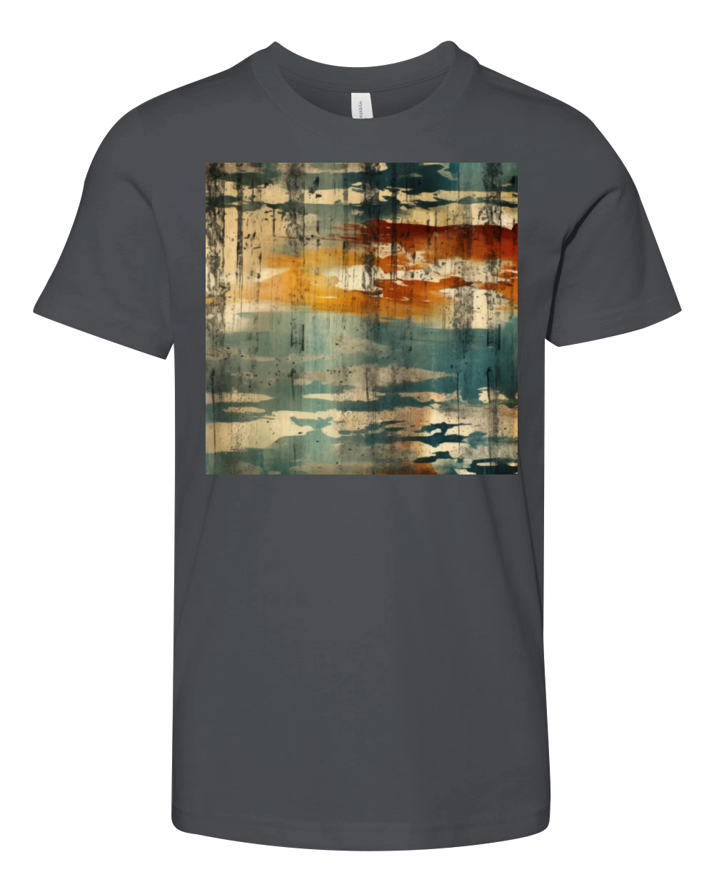 Earthy distressed stripes pattern Youth Unisex Jersey Tee