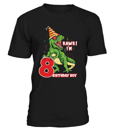 T rex Dinosaur Birthday 8th T-Shirt Unisex