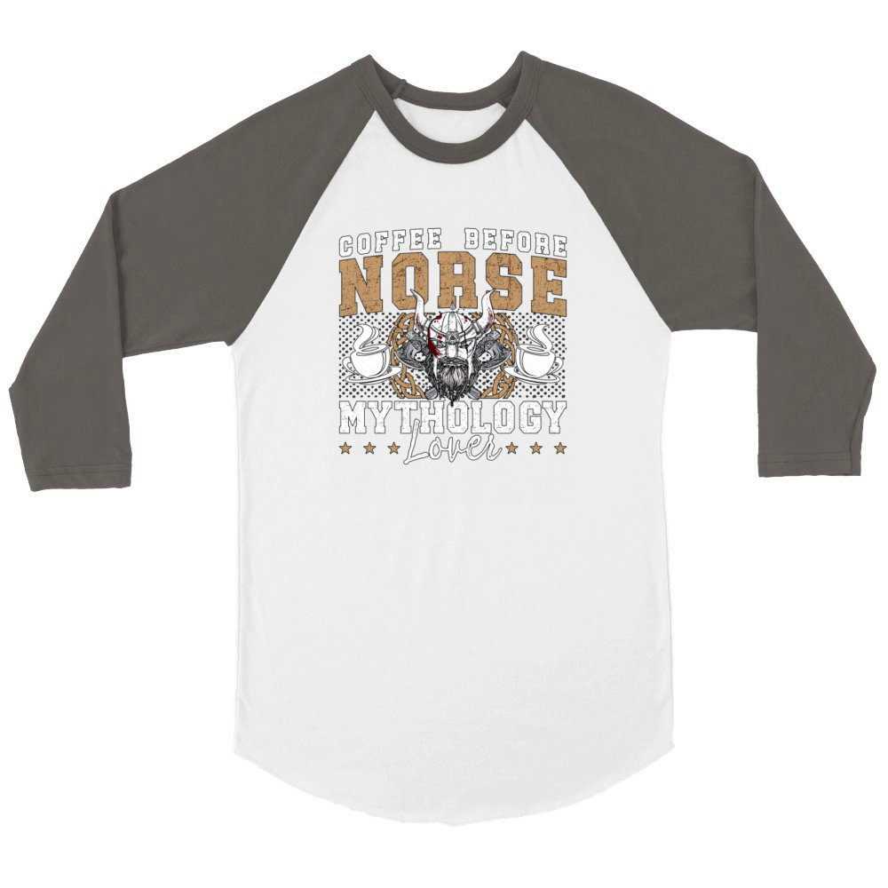 Norse Mythology Lover Coffee Valkyrie Coffee Lover Unisex ¾ sleeve Raglan T-shirt