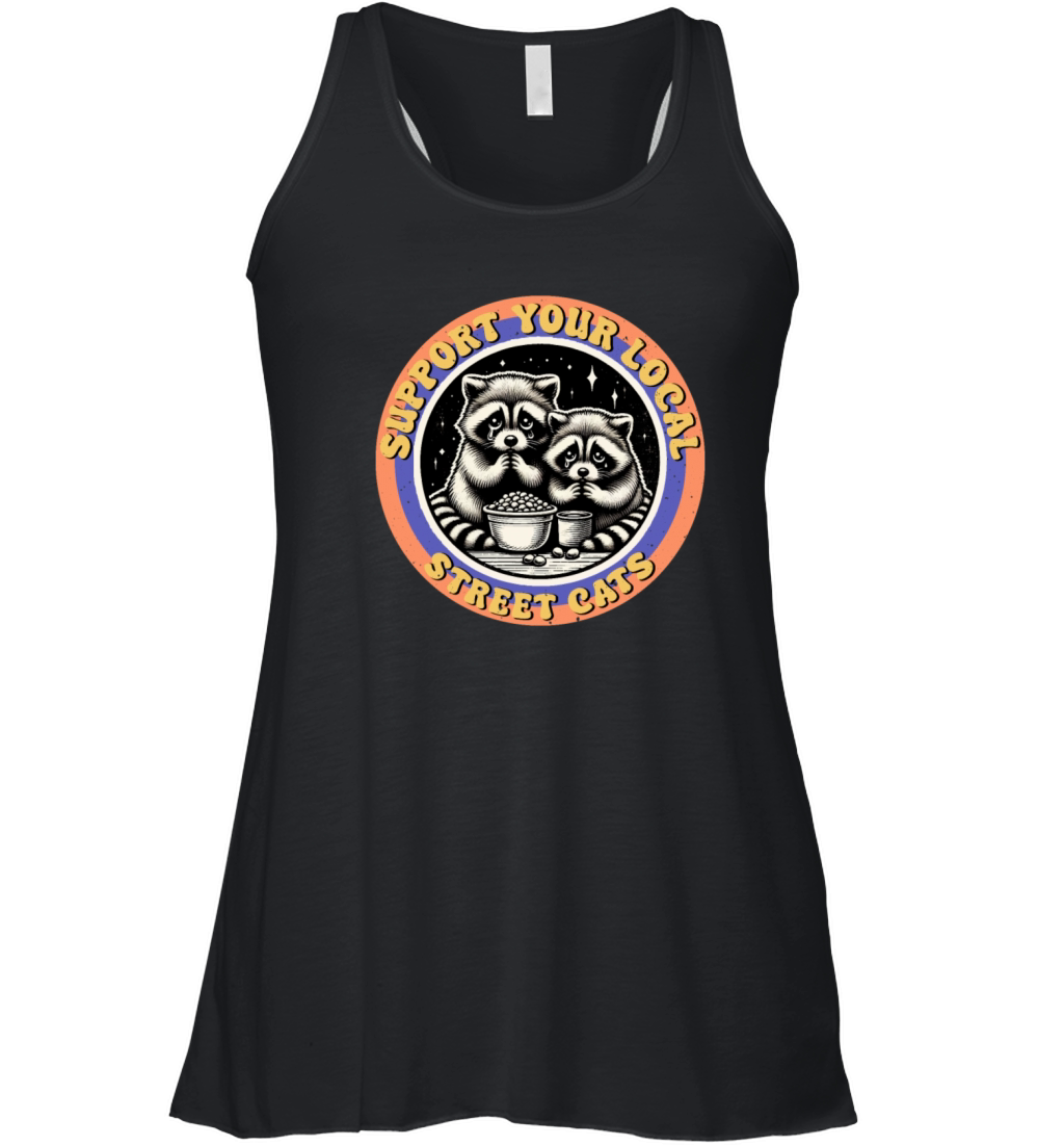Support Your Local Street Cats Raccoons Women's Flowy Tank Top