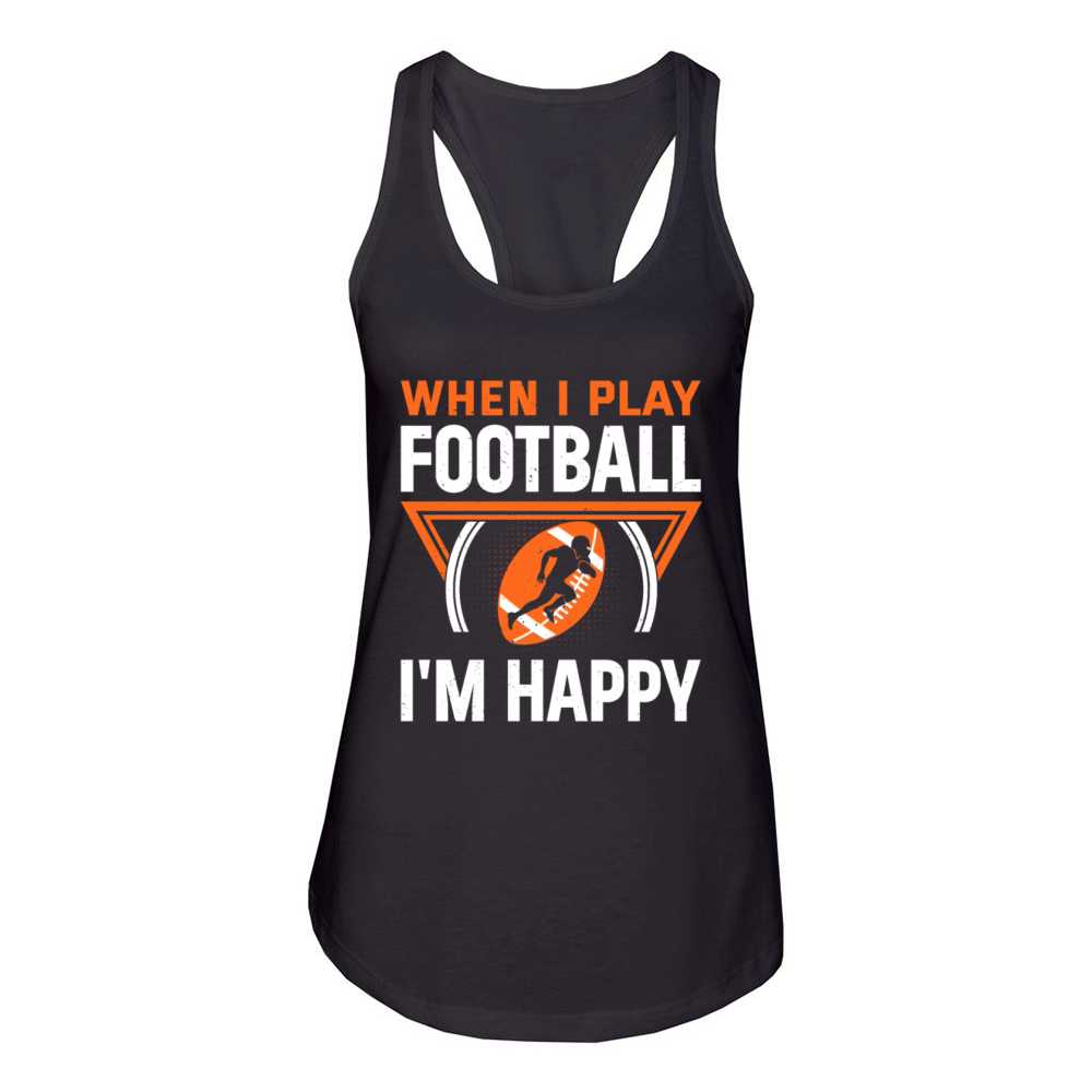 You cant buy happiness but you can play Football Women's Racerback Tank