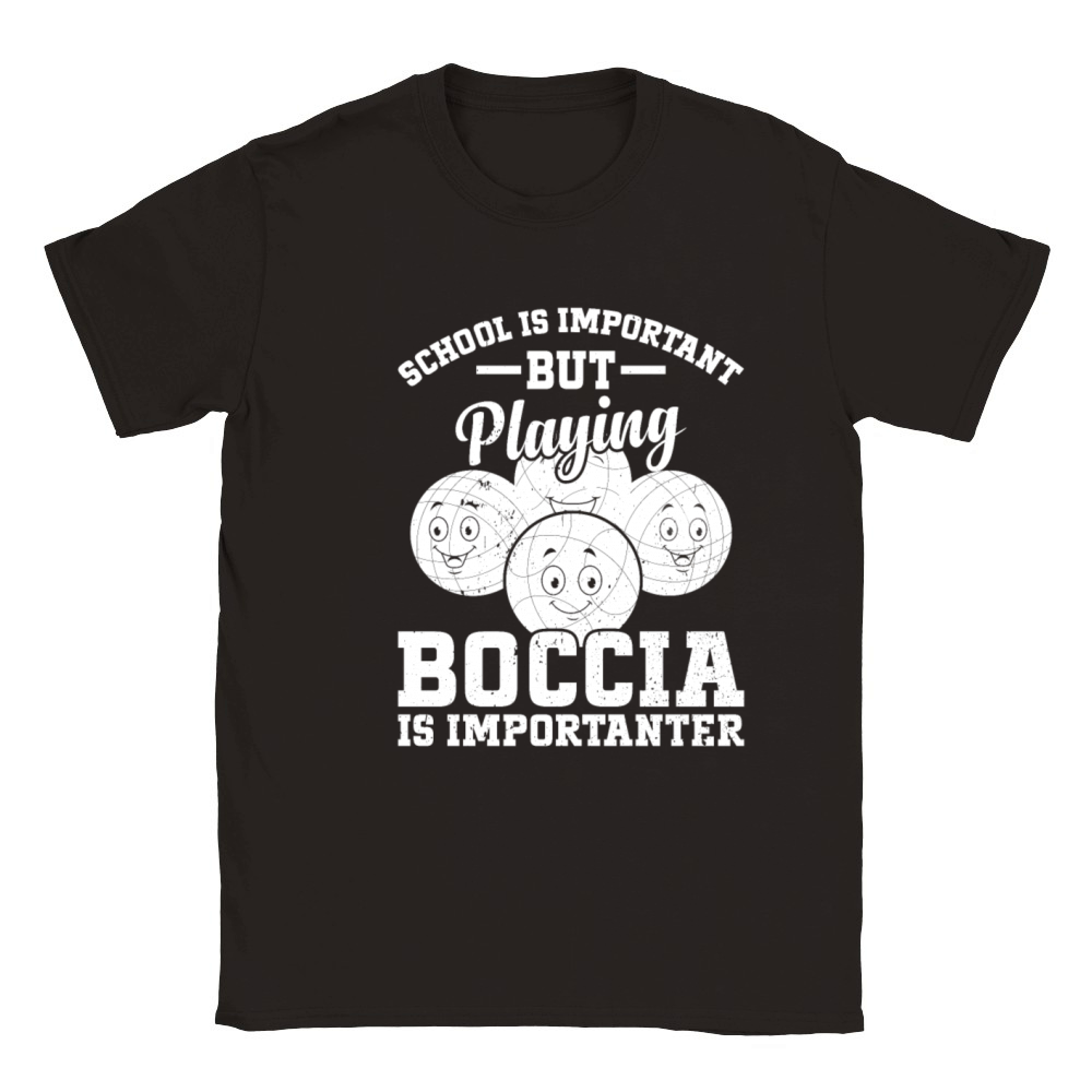 School Is Important But Playing Boccia Is Importan Classic Kids Crewneck T-shirt