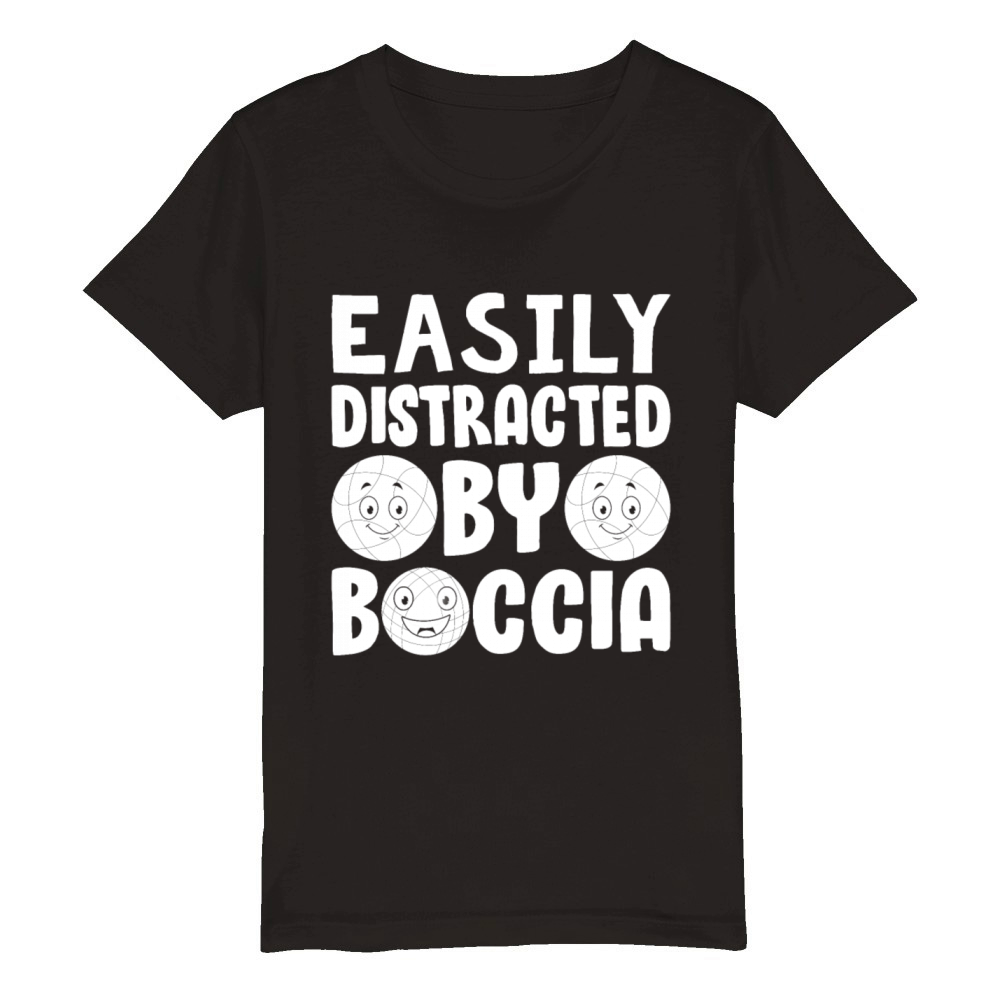Bocce Ball Player Boccia Player - Easily Distracte Organic Kids Crewneck T-shirt