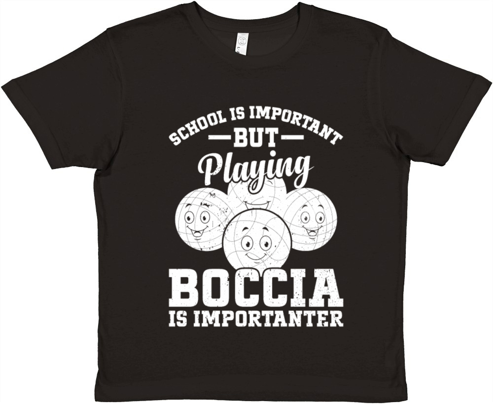 School Is Important But Playing Boccia Is Importan Premium Kids Crewneck T-shirt