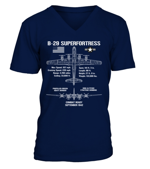 B-29 Superfortress Specs Military Aircraft B29 V-Neck T-shirt