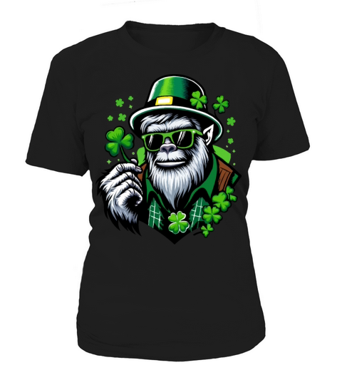 St Patricks Day Bigfoot Irish Sasquatch Shamrock Women's T-Shirt