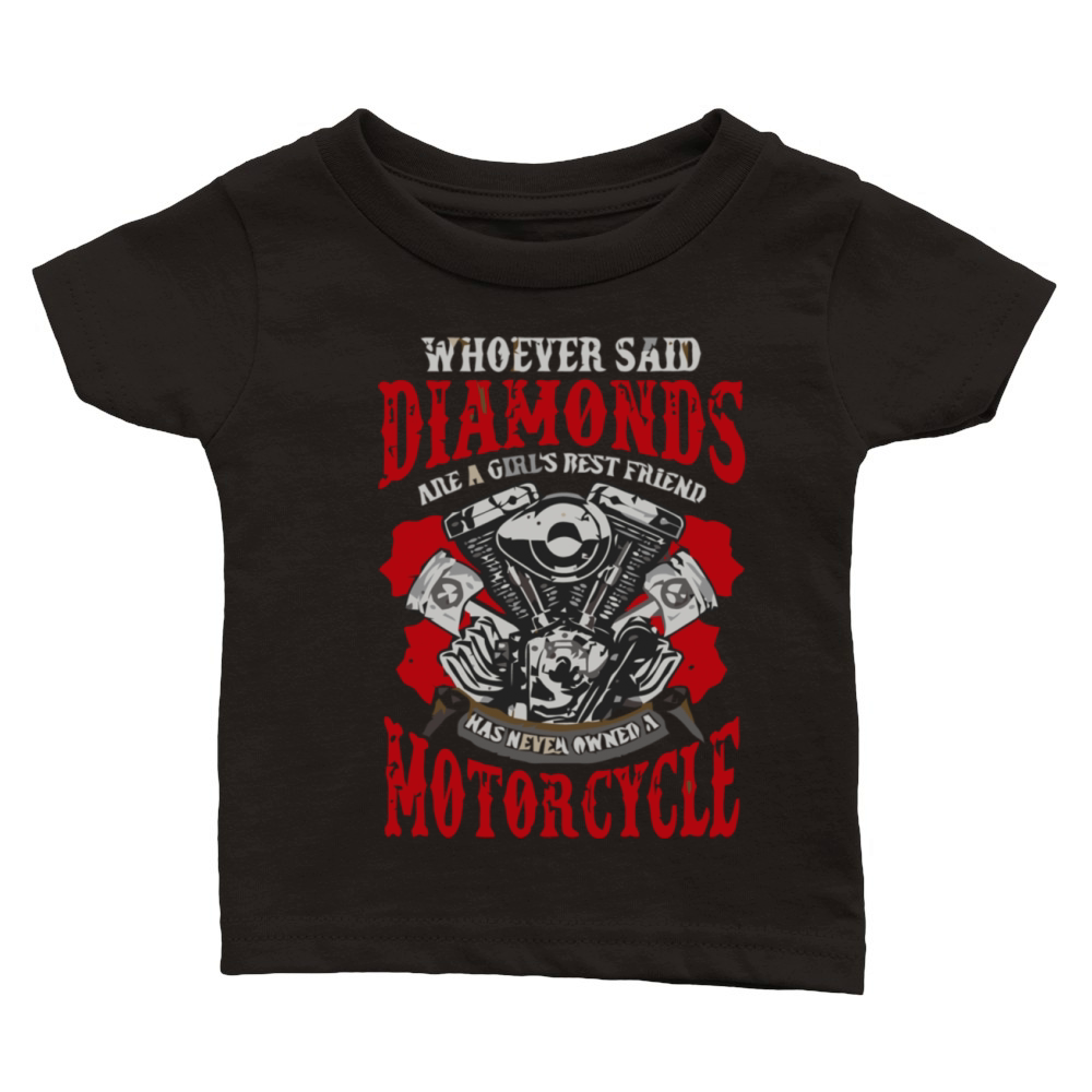 Motorcycle Biker Girl Humor Sayings Women Funny Qu Classic Baby Crewneck T-shirt