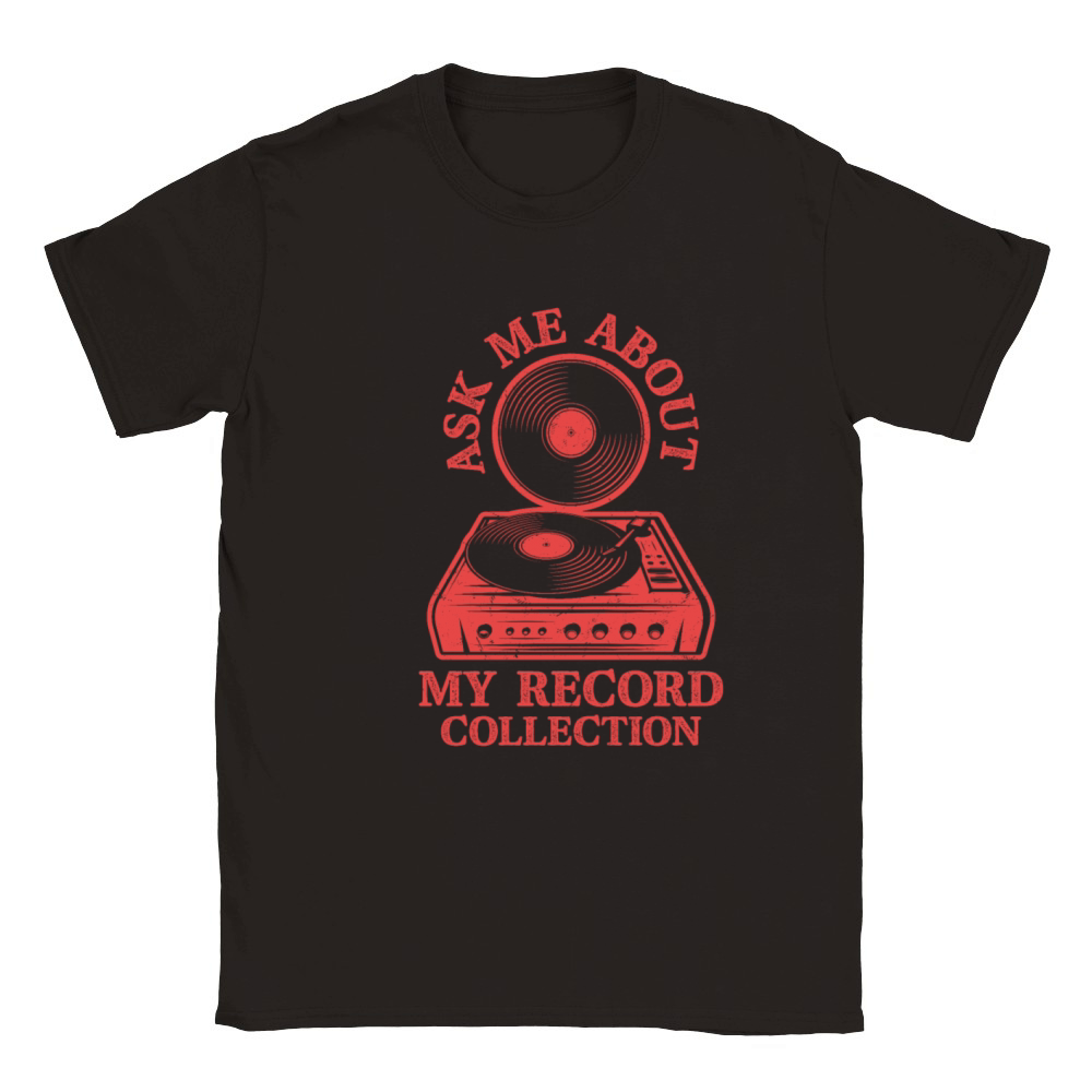 Ask Me About My Record Collection Vinyl Vintage Fa Classic Kids Crewneck T-shirt