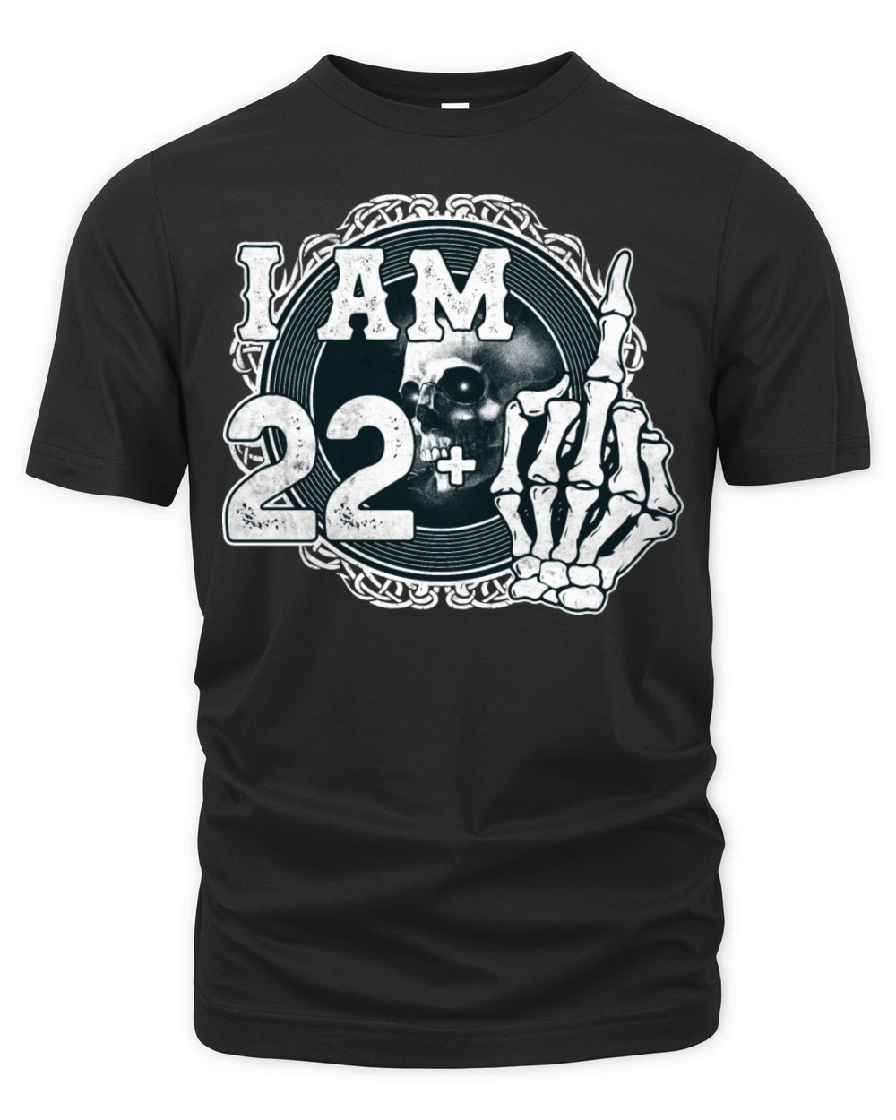 Im 22 plus 1 middle finger Skull funny 23rd Organic Unisex T-shirt