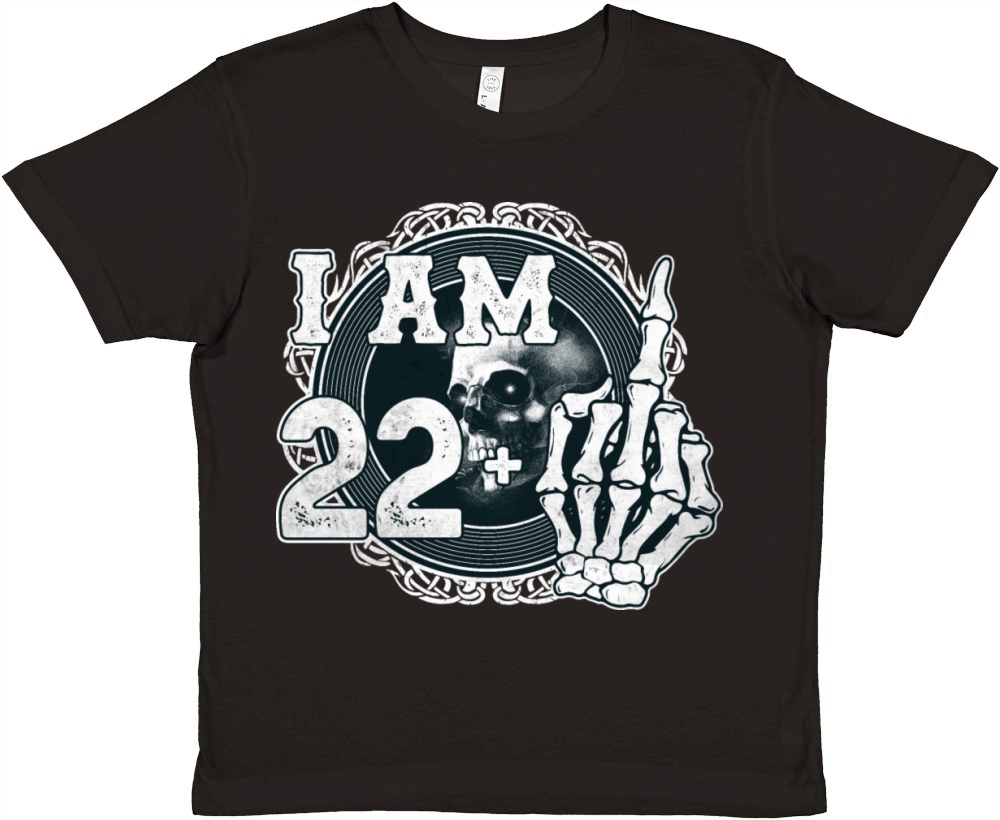 Im 22 plus 1 middle finger Skull funny 23rd Premium Kids Crewneck T-shirt