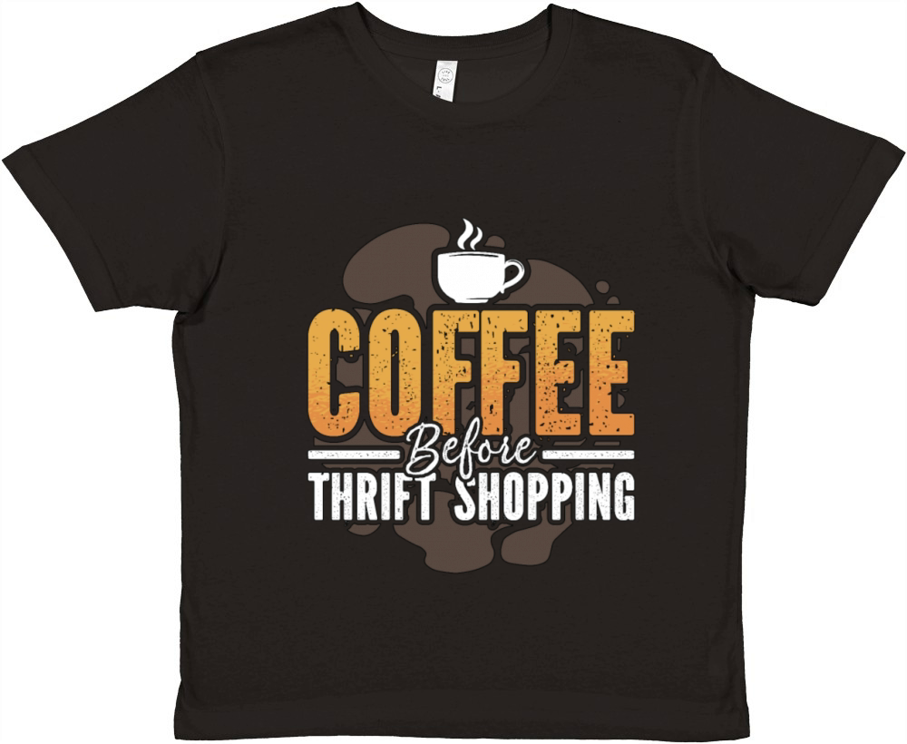 Thrift Shopping Coffee Flea Market Coffee Lover Premium Kids Crewneck T-shirt