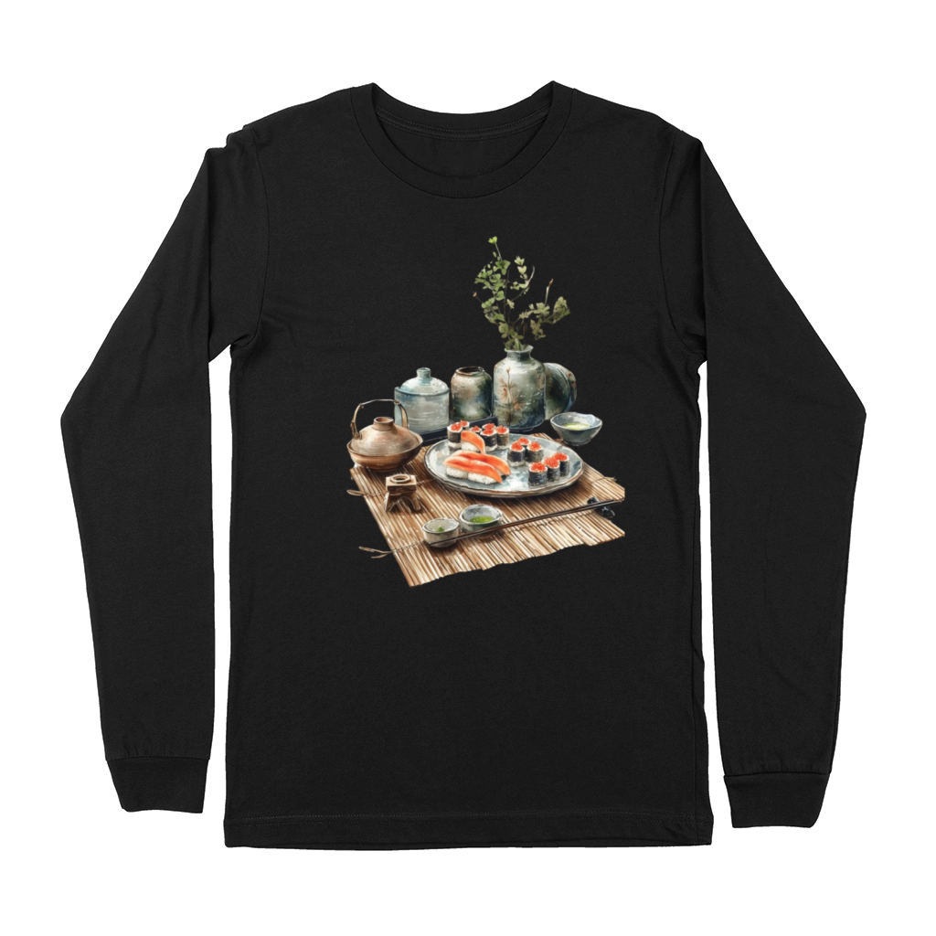 Food Papyrus Scroll Japanese Art Traditional Premium Long Sleeve