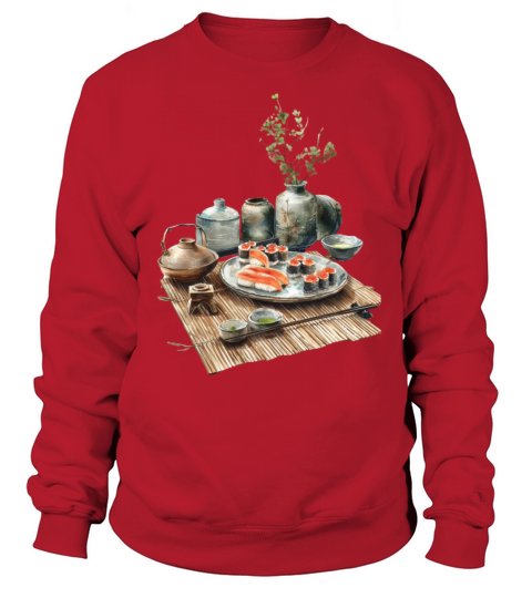 Food Papyrus Scroll Japanese Art Traditional Sweatshirt Unisex