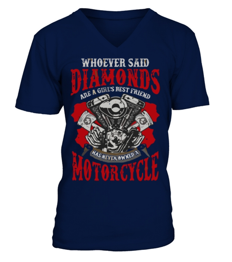 Motorcycle Biker Girl Humor Sayings Women Funny Qu V-Neck T-shirt