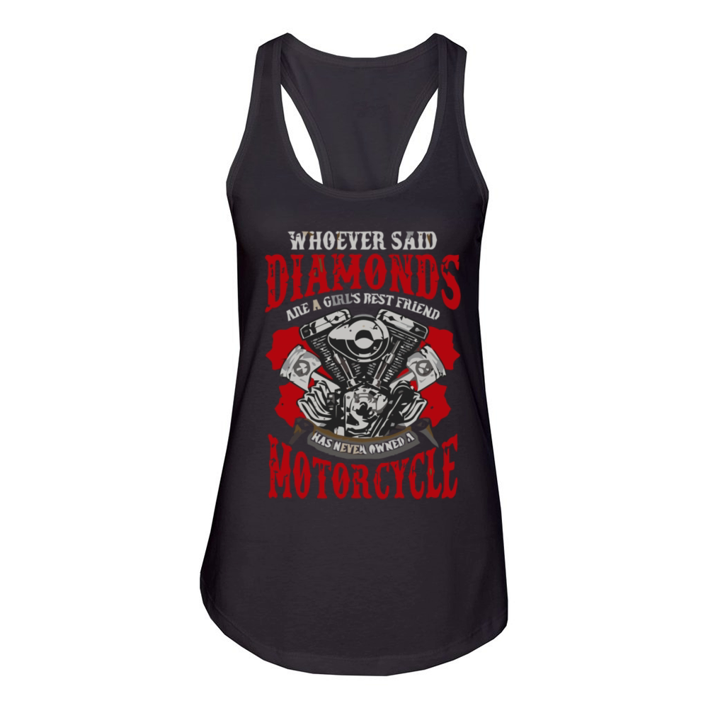 Motorcycle Biker Girl Humor Sayings Women Funny Qu Women's Racerback Tank