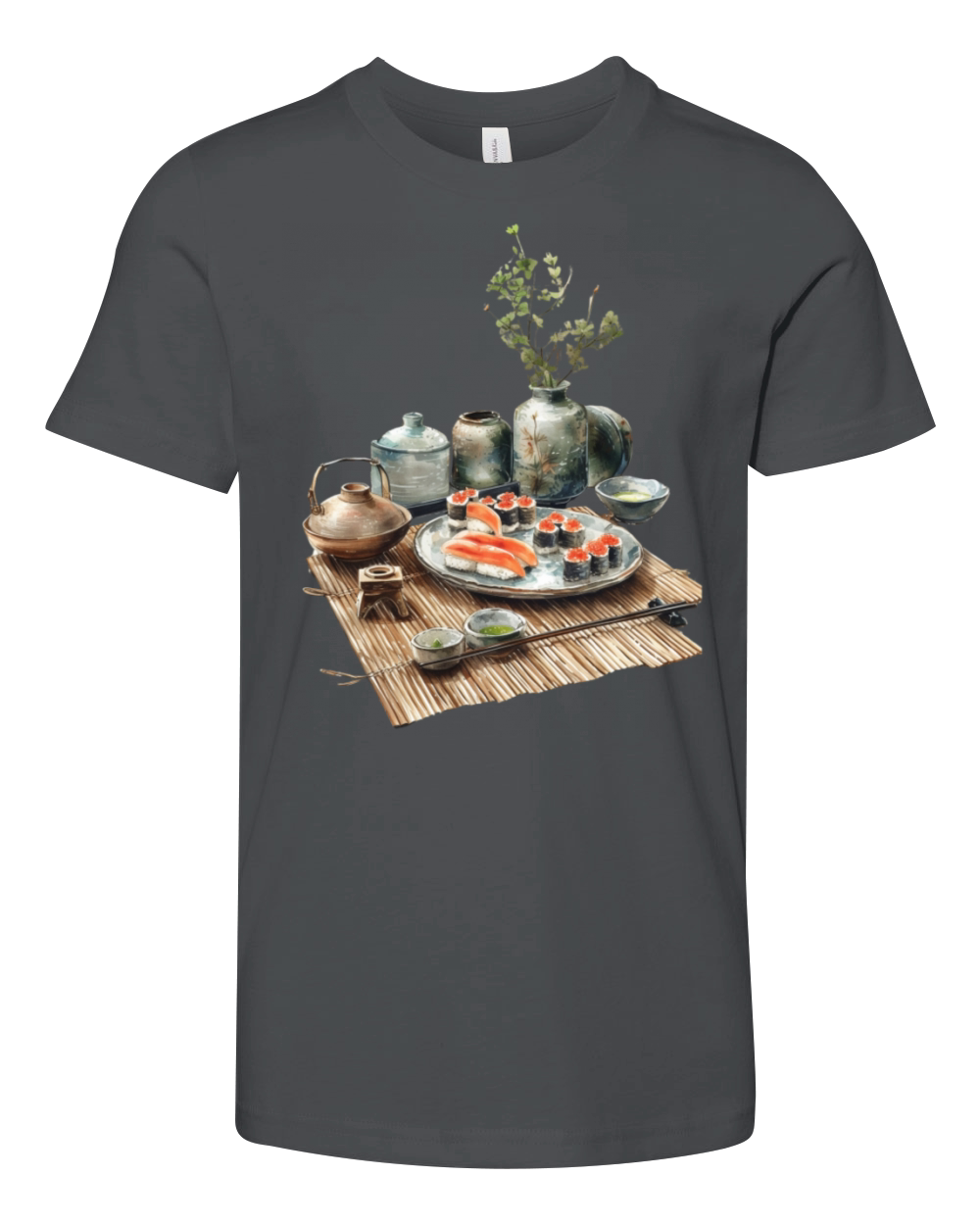 Food Papyrus Scroll Japanese Art Traditional Youth Unisex Jersey Tee