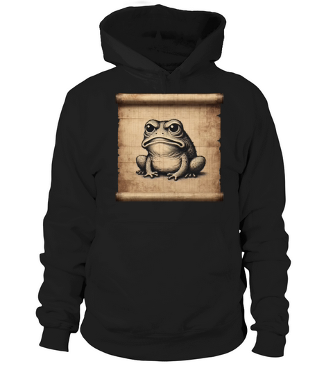Classic Grumpy Frog Scenery Papyrus Scroll Hoodie Unisex