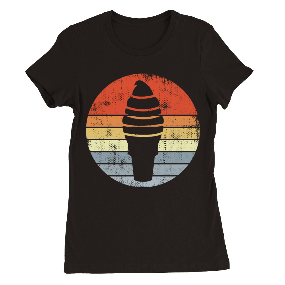 Vintage Ice Cream Cone Premium Womens Crewneck T-shirt