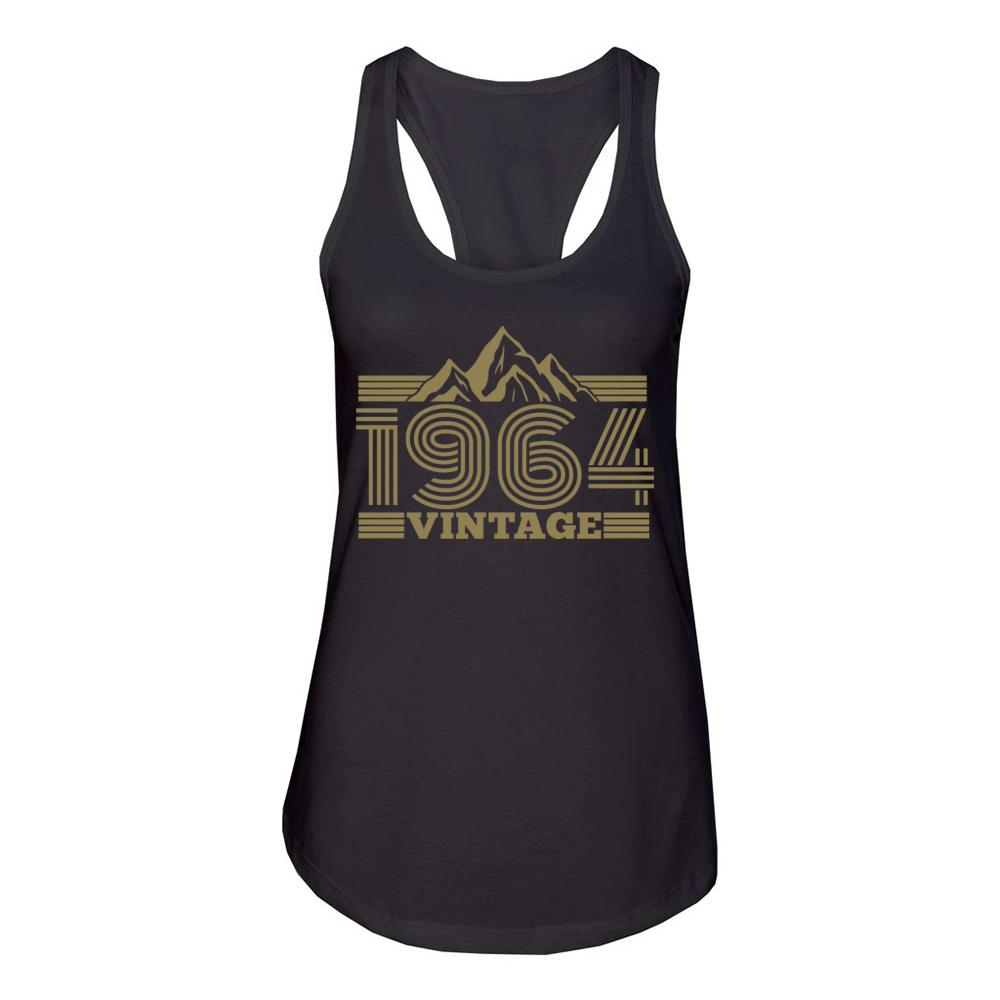 Vintage 1964 Birthday Hiking Mountains Climbing Women's Racerback Tank
