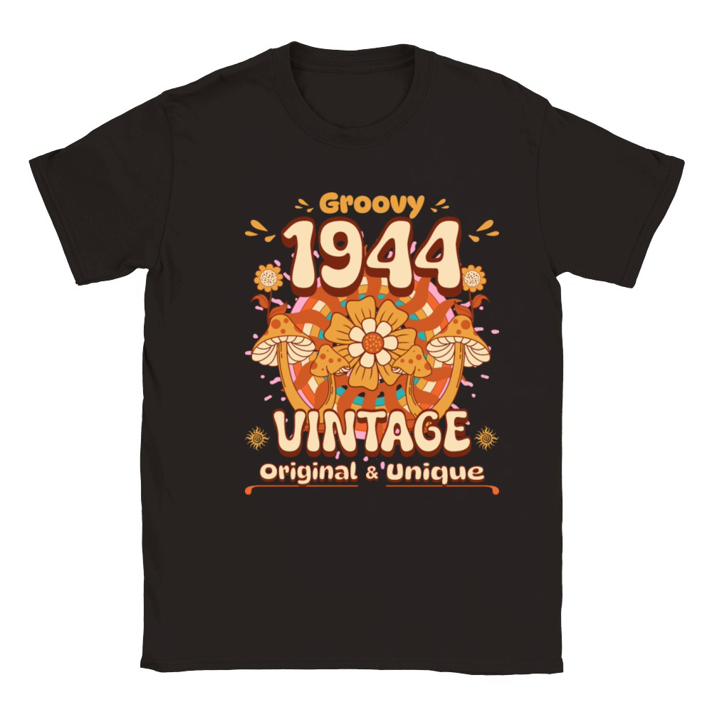 Groovy 80 Years Old 1944 80th Birthday Women Classic Kids Crewneck T-shirt