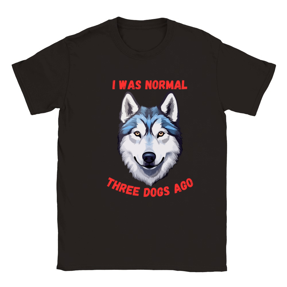 I Was Normal Three Dogs Ago Siberian Husky Classic Kids Crewneck T-shirt