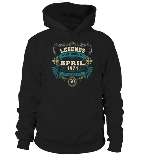 50th Birthday April 1974 Vintage Western Legends Hoodie Unisex