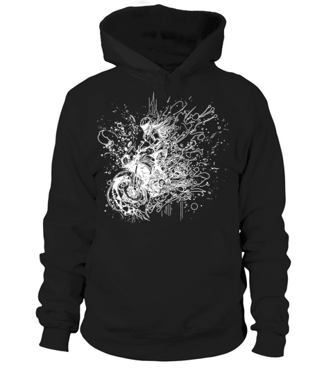 Motorcyclist Bike Splash Style Dream Drawing Hoodie Unisex