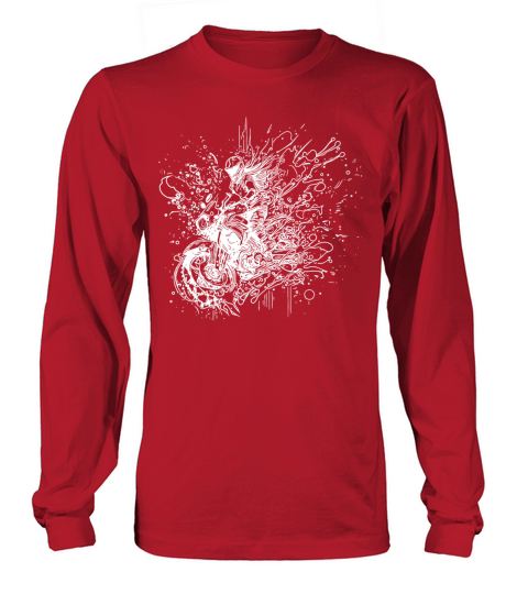 Motorcyclist Bike Splash Style Dream Drawing Long sleeved Unisex