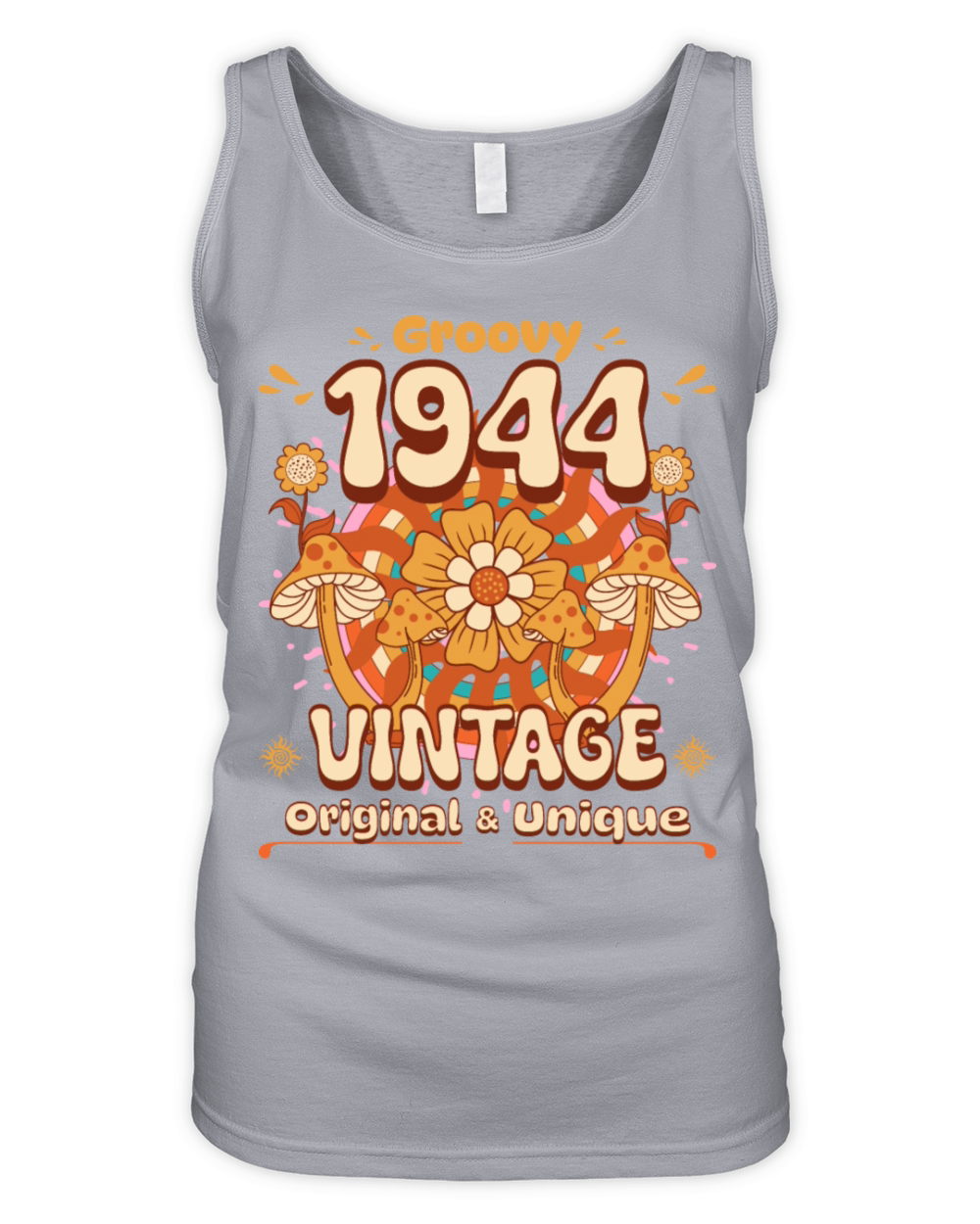 Groovy 80 Years Old 1944 80th Birthday Women Organic Women's Tank Top