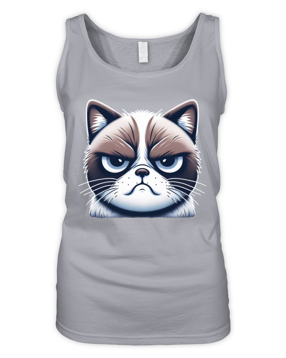 Grumpy Face Funny Cat Graphic Organic Women's Tank Top