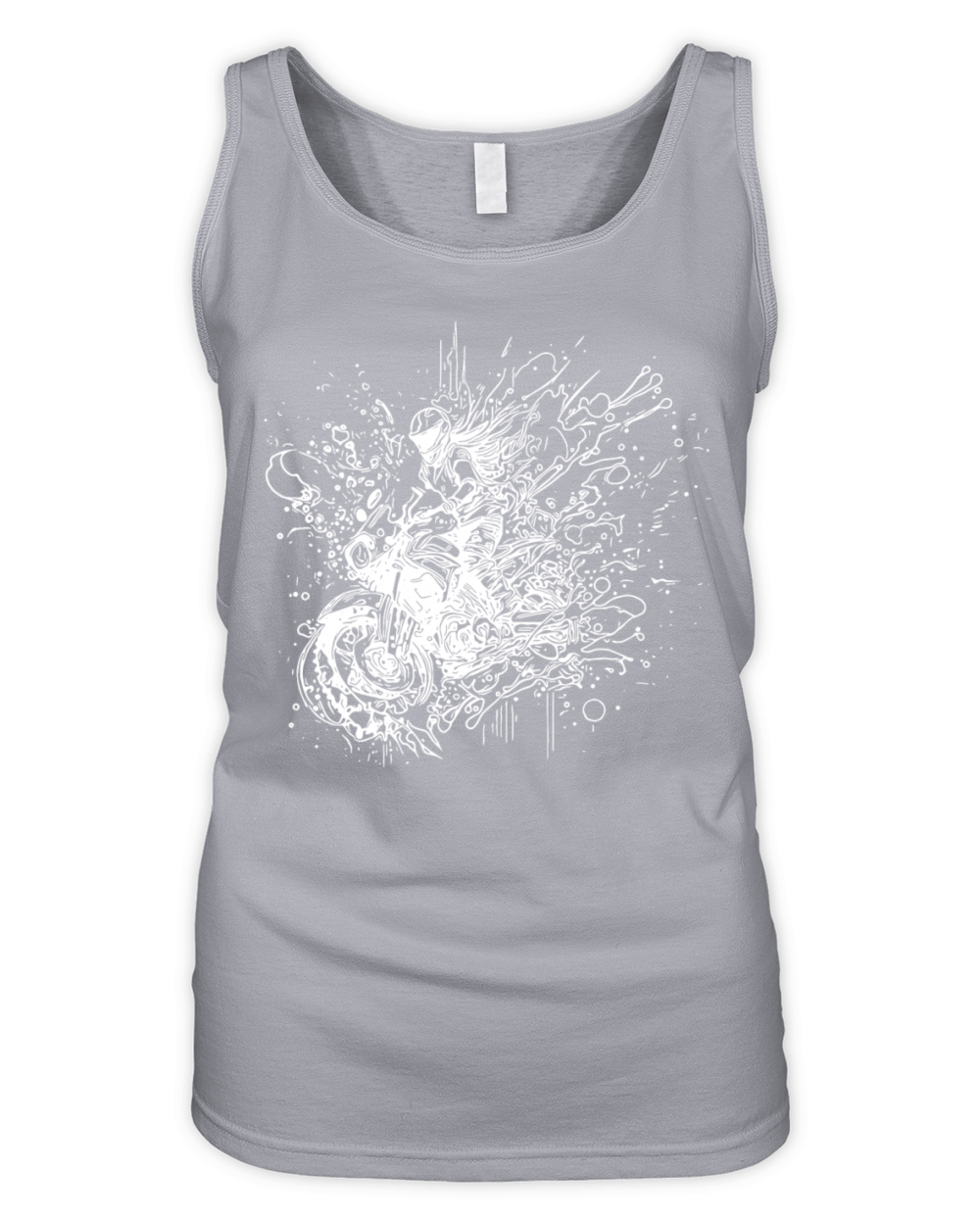 Motorcyclist Bike Splash Style Dream Drawing Organic Women's Tank Top