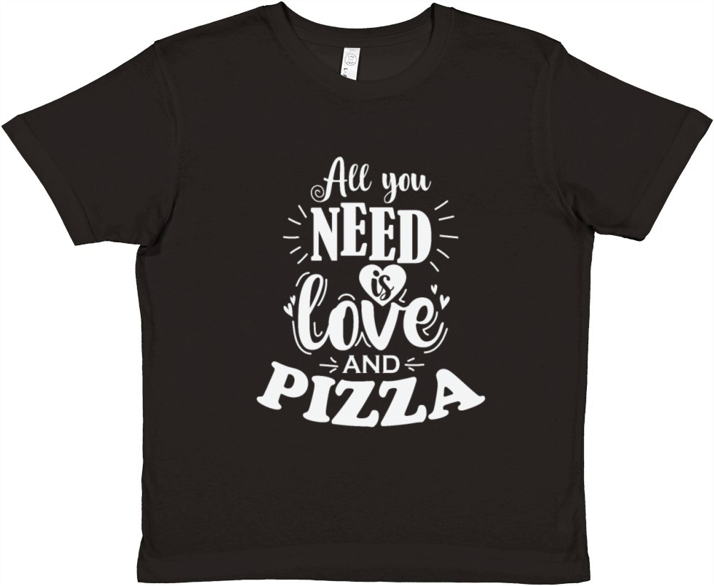 All you Need is Love an Pizza Fast Food Premium Kids Crewneck T-shirt