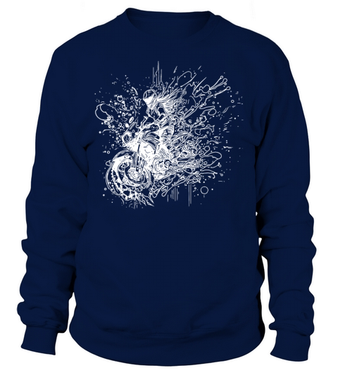 Motorcyclist Bike Splash Style Dream Drawing Sweatshirt Unisex