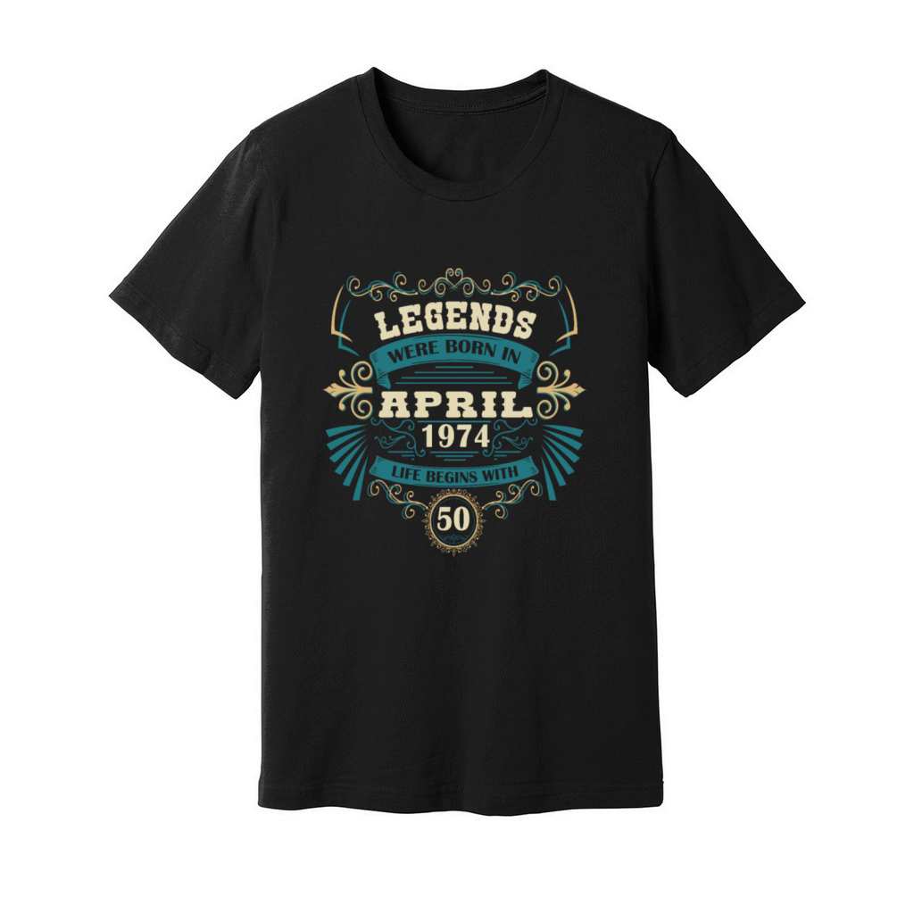 50th Birthday April 1974 Vintage Western Legends Unisex Jersey Tee